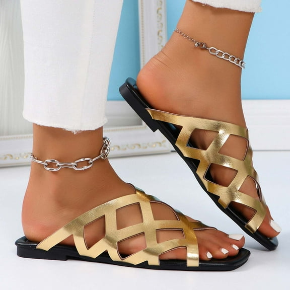 Wowcloth Women's Fashion Casual Hollow Mesh Open Toe Beach Sandals - Spring & Summer Style, Versatile Beach & Leisure Shoes