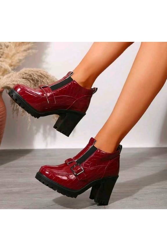 Women's Fashion Casual Loafer Pumps – Retro Round Toe Shallow Cut with Chunky Heel & Versatile Design for Daily Outfits