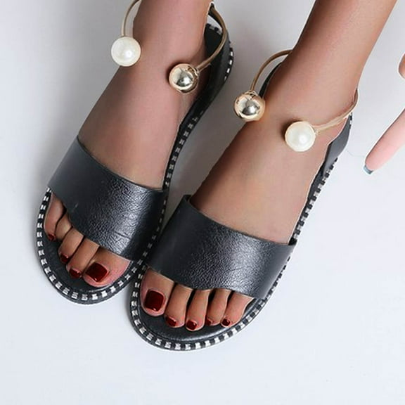 Wowcloth Women's Fashion Casual Open-Toe Sandals – Comfortable Flat Roman Beach Slides with Spring-Summer New Design, Versatile Outdoor & Indoor Footwear,Plus Size