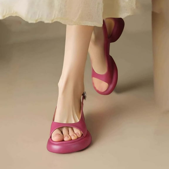 Wowcloth Women's Fashion Casual Open-Toe Sandals – Comfortable Lightweight with Chunky Heel, Slip-Ons for Casual Outfits