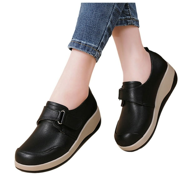 Wowcloth Women's Fashion Casual Platform Sneakers - Comfortable Breathable Slip-On Design with Round Toe & Chunky Platform Heel for Daily Casual Wear