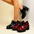 thumbnail image 1 of Wowcloth Women's Fashion Casual Retro Oxford Shoes – Round Toe Lace-Up with Chunky Heel and Platform Sole Low-Cut Creepers for Everyday Wear in Sizes, 1 of 9