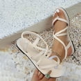 thumbnail image 1 of Wowcloth Women's Fashion Casual Sandals – Solid Color Woven Straps Open-Toe Flat with Elastic Band Comfortable Footwear for Daily Wear, 1 of 9