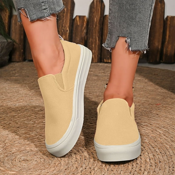 Wowcloth Women's Fashion Casual Slip-On Loafers – Comfort Round Toe Shallow Cut Design with Bean Sole & Flat Shoes for Versatile Everyday Footwear