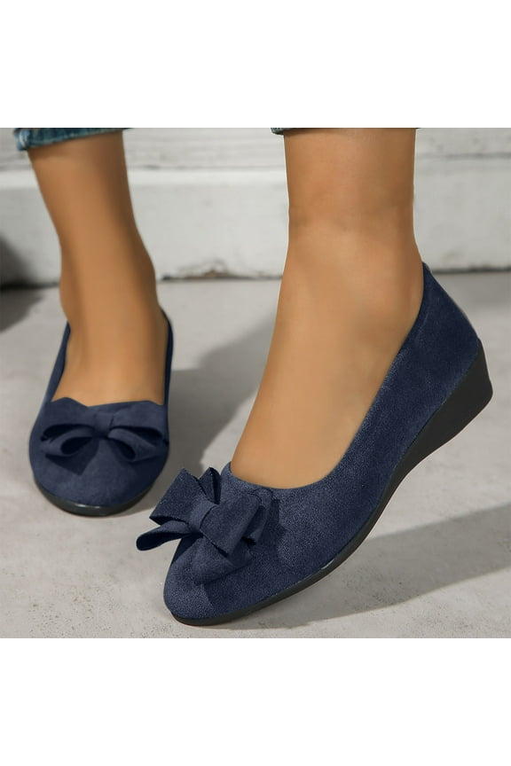 Women's Fashion Casual Slip-On Shoes for Beach – Stylish Bow Shape Versatile Slip-On with Comfortable Fit for Summer & Casual Outfits,Plus Size