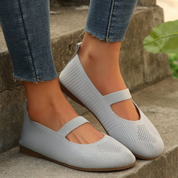 Wowcloth Women's Fashion Casual Sneakers – Breathable Knit Upper & Round Toe Design Slip-On Flats for Everyday Wear Women Footwear