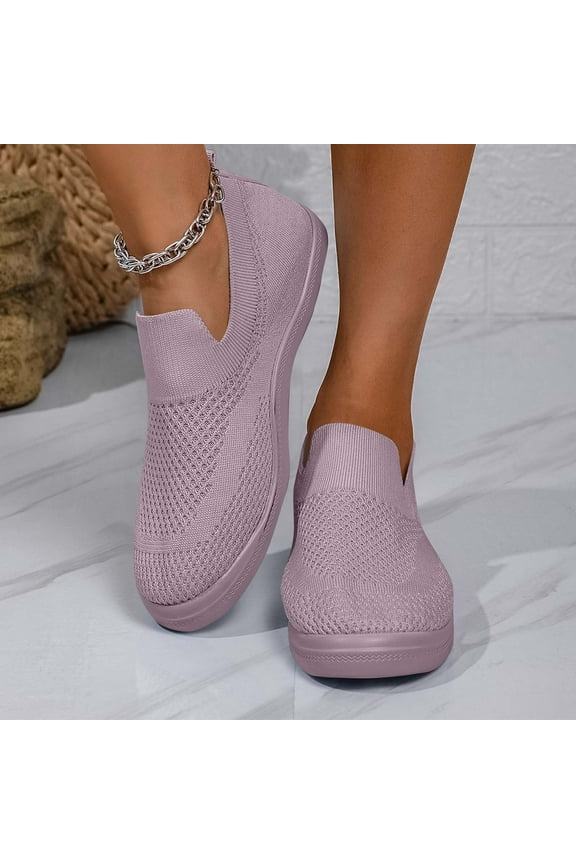 Women's Fashion Casual Sneakers – Breathable Lightweight Lace-Up Flat Sole Mesh Shoes in Solid Color for Everyday Comfort