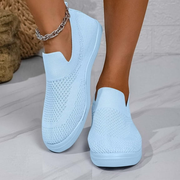 Wowcloth Women's Fashion Casual Sneakers – Breathable Lightweight Lace-Up Flat Sole Mesh Shoes in Solid Color for Everyday Comfort