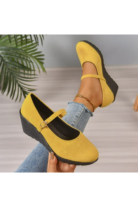 Women's Fashion Casual Solid Color Sandals – Comfortable Suede Soft Sole with Round Toe and Wedge Heel Beachwear Slides for Outdoor Activities