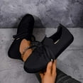 thumbnail image 1 of Wowcloth Women's Fashion Casual Solid-Tone Sneakers - Breathable Lightweight Lace-Up with Flat Mesh for Daily Comfort Wear, 1 of 7