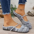 thumbnail image 1 of Wowcloth Women's Fashion Casual Striped Mesh Slip-On Flats – Comfortable Round Toe Low-Cut Design with Breathable Fabric for Versatile Daily Wear, 1 of 9