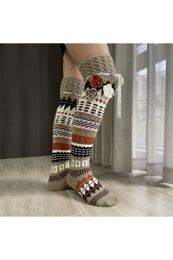 Women's Fashion Over-Knee Socks, Stylish Comfort Slip-Resistant, Cozy Floor Gripper Home Wear