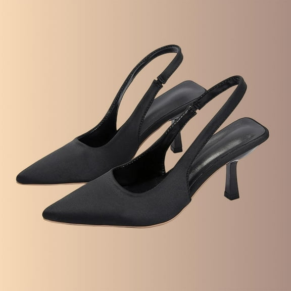 Wowcloth Women's Fashion Pointed Toe High Heel Sandals - Slim Heel Open Back Design in Solid Color, Ideal for Casual and Dressy Wear with Dresses