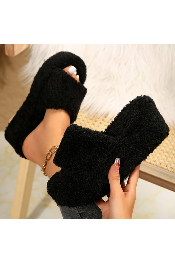 Women's Fashion Roman Sandals – Thick Sole Slip-On with Trendy Fall-Winter Style & Versatile Casual Slides for Everyday Comfort