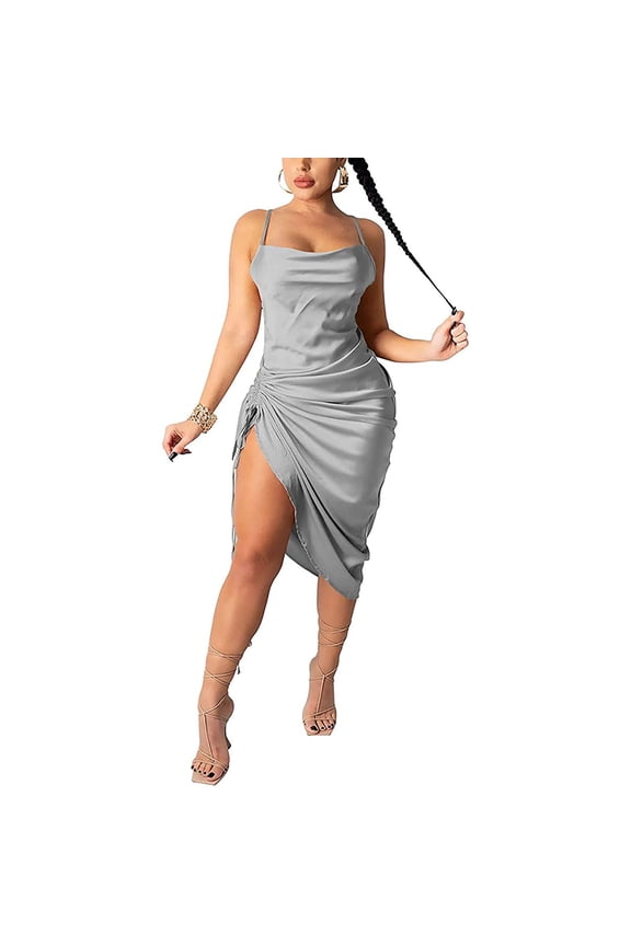 Women's Fashion Sexy Suspender Skirt Strappy Solid Color Dress Dresses for Summer