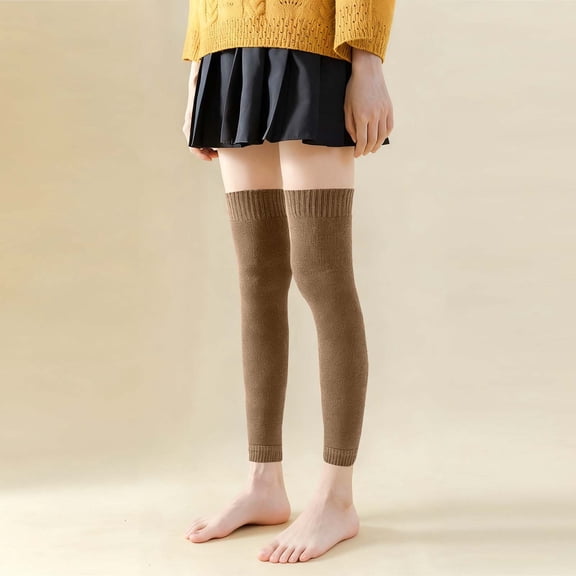 Wowcloth Women's Fashion Solid Over-Knee High Thermal Socks, Stylish Warm Cozy Winter Long Boot Socks for Cold Weather