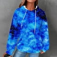thumbnail image 1 of Wowcloth Women's Fashion Tie-Dye Print Drop Shoulder Waffle Knit Hooded Sweatshirt - Oversized Pocket Long Sleeve Pullover for Casual Streetwear & Daily Wear, 1 of 5
