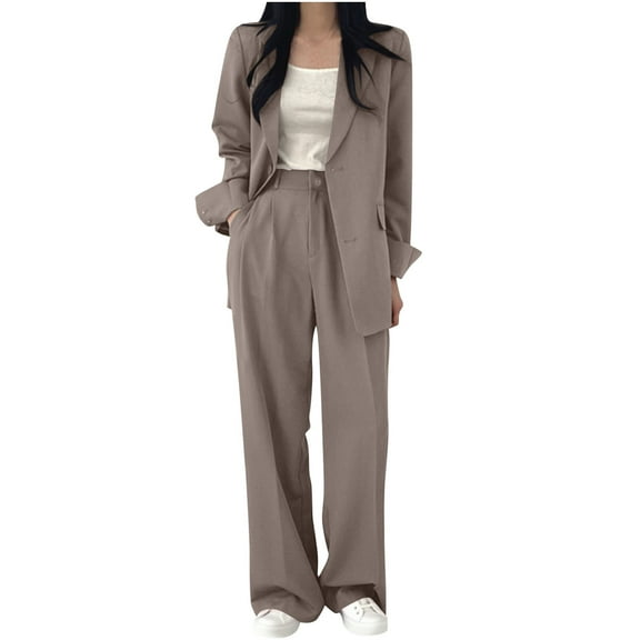 Wowcloth Women's Fashionable Elegant Business Suit with Lapel Jacket and Pants Set