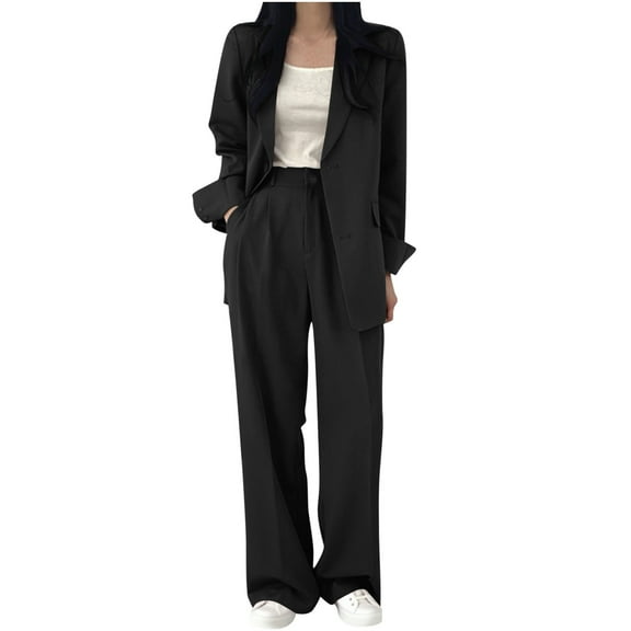 Wowcloth Women's Fashionable Elegant Business Suit with Lapel Jacket and Pants Set