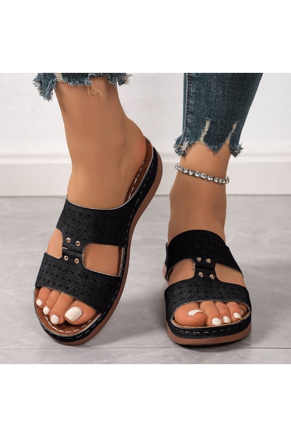 Women's Flatform Sandals for Beach – Adjustable I-Strap Style with Comfy Fish Mouth Slides for Casual Summer Footwear,Plus Size