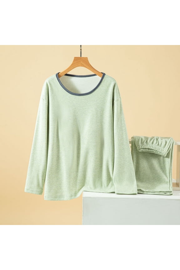 Women's Fleece Thermal Set, Round Neck Long Sleeve, Insulated for Cold Weather and Everyday Use