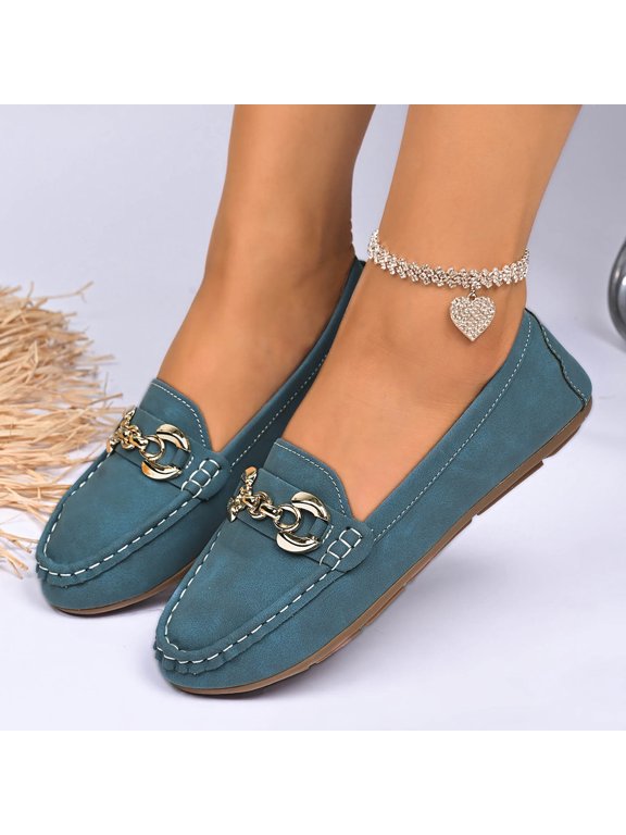 Women's French Retro Flats – Comfortable Round Toe Design with Soft Flat Sole and Suede Finish for Casual Fashion Wear