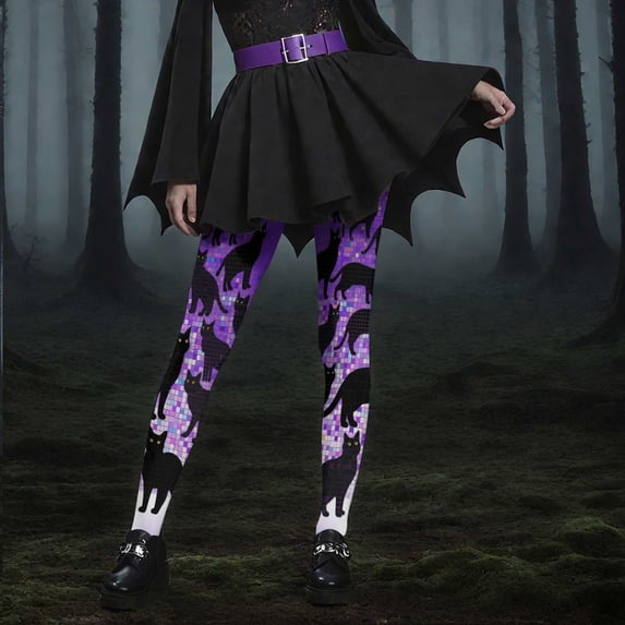Wowcloth Women's Halloween Cat Print Fashion Elastic Leggings - Fitness Running Casual Pants