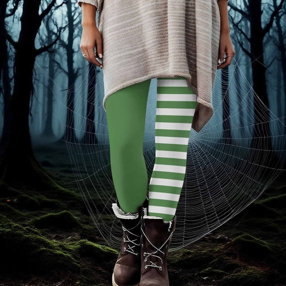 Wowcloth Women's Halloween Striped Print Fashion Elastic Leggings - Fitness Running Casual Pants