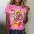 thumbnail image 1 of Wowcloth Women's Heart Print Short Sleeve Round Neck Top/Blouse, 1 of 6
