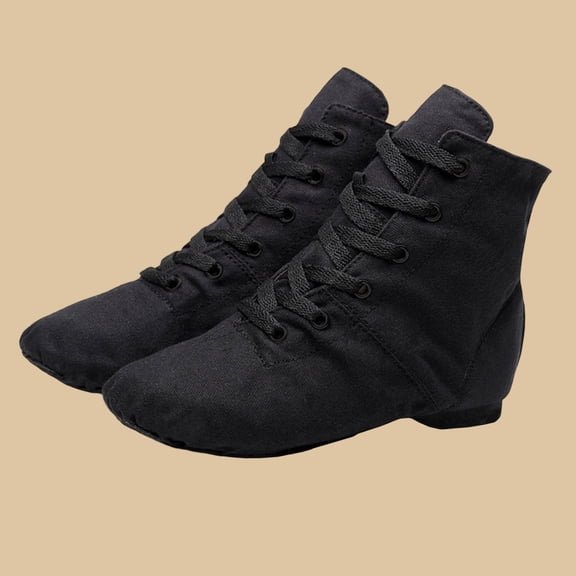 Wowcloth Women's High-Top Canvas Dance Shoes - Comfortable Plus Size Design for Jazz, Yoga, and Ballet Practice with Trendy Autumn Winter Style