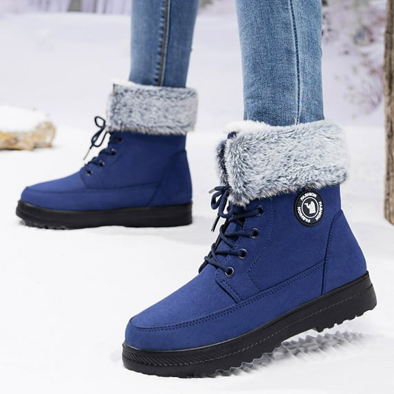 Wowcloth Women's High-Top Winter Snow Boots – Warm Slip-On Lined Boots with Soft Sole & Fashionable Cold-Weather Footwear for Autumn and Winter