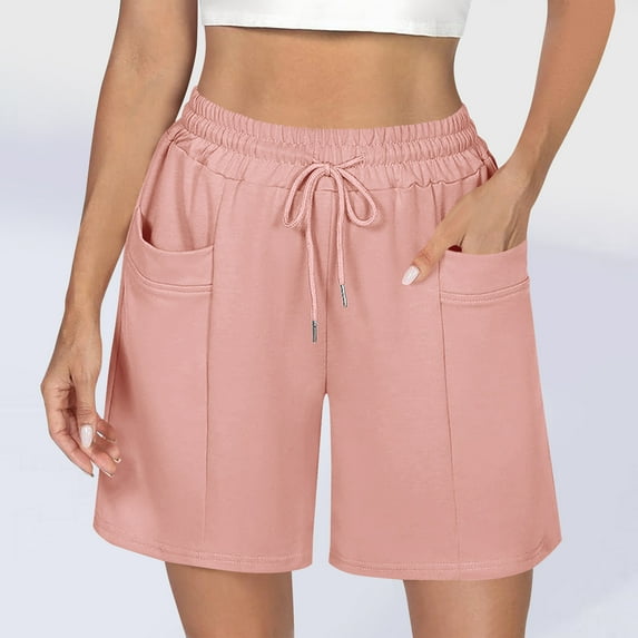 Wowcloth Women's High Waist Workout Shorts - 5" Athletic Running Shorts with Pockets, Breathable Loose Fit Yoga Gym Shorts