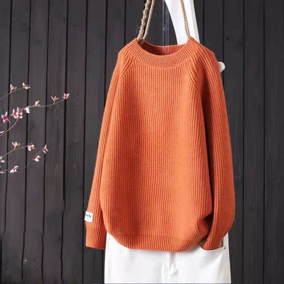 Wowcloth Women's Lightweight Autumn Casual Long Sleeve Round Neck Pullover Sweater for Daily Wear