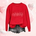thumbnail image 1 of Wowcloth Women's Long Sleeve Casual Sweatshirt with Valentine Heart Print, Loose Fit Round Neck for Daily Wear and Valentine's Day, 1 of 4