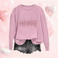 thumbnail image 1 of Wowcloth Women's Long Sleeve Casual Sweatshirt with Valentine Heart Print, Loose Fit Round Neck for Daily Wear and Valentine's Day, 1 of 4