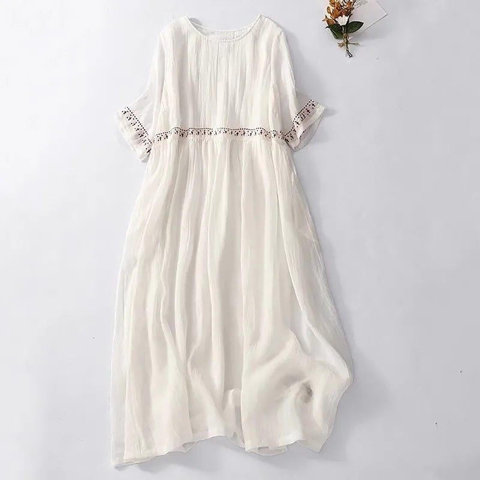 casual embroidered dress Women's Blue Floral Embroidered Maxi Dress
