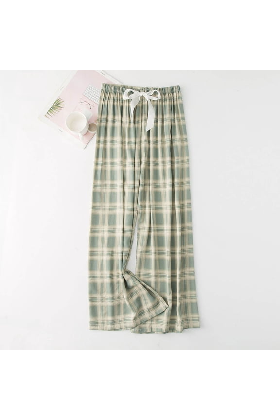 Women's Lounge Pants, Lightweight with Printed Design and Loose Fit, Soft Cotton Knit for Home and Summer Comfort