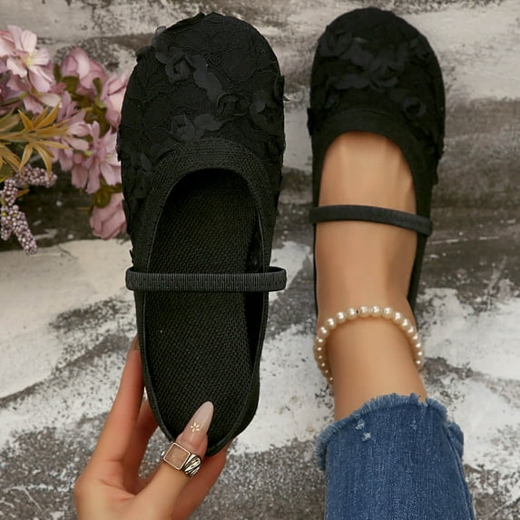 Wowcloth Women's Nubbed Sole Casual Flats – Solid Color Versatile Design with Round Toe, Breathable Upper, Enclosed Toe for Everyday Wear