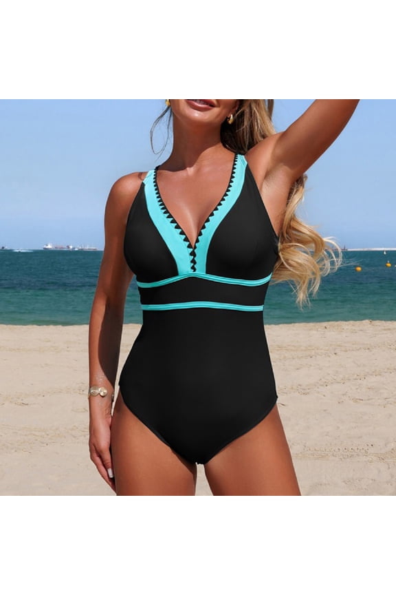 Women's One-Piece Swimsuit, Fashionable Nylon Form-Fitting for Beach and Swimming