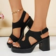 thumbnail image 1 of Wowcloth Women's Open Toe Platform Sandals – Fashion Casual Solid Color with Chunky Heel for Summer Outdoor Wear, 1 of 9