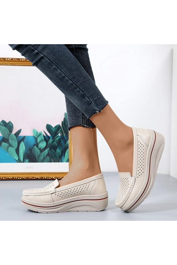 Women's Openwork Shoes – Comfortable Thick Sole Casual with Breathable Design for Everyday Wear