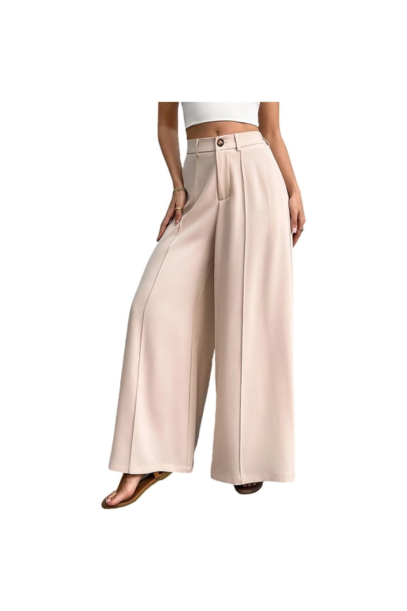 Women's Palazzo Pants, Solid Color Loose Fit, Flowy and Comfortable for Beach, Vacation and Daily Wear