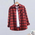 thumbnail image 1 of Wowcloth Women's Plaid Long Sleeve Casual Coat - Button-Down Collar, No Hood for Everyday Wear & Versatile Style, 1 of 7