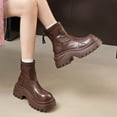 thumbnail image 1 of Wowcloth Women's Platform Ankle Boots – Comfortable Round Toe Mid Heel with Retro British Style for Casual Winter Wear, 1 of 9