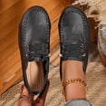 thumbnail image 1 of Wowcloth Women's Plus Size Casual Flat Shoes – Breathable Solid Color Round Toe Front Lace-Up with Soft Sole for Versatile Everyday Wear, 1 of 9
