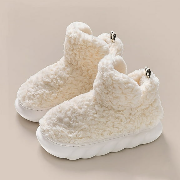 Wowcloth Women's Plush Winter Boots – Cozy Thick Sole Slip-On for Indoor & Outdoor Casual Comfort