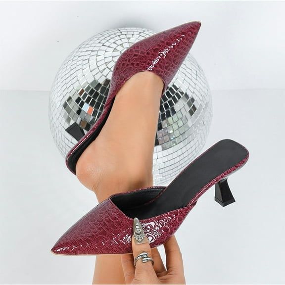 Wowcloth Women's Pointed Toe Stiletto High Heels – Solid Color Slip-On with Versatile Retro Style for Fashion Casual Wear