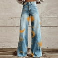 thumbnail image 1 of Wowcloth Women's Printed Denim-Look Joggers - Stretch Utility Pants with Zipper & Button Pockets, Casual Elastic Waist Lounge Trousers, 1 of 6