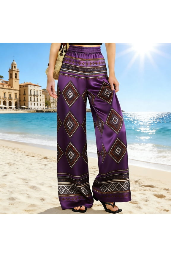 Women's Printed Satin Jumpsuit, Stretchy and Comfortable for Formal Wears, Party and Daily Wear