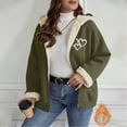 thumbnail image 1 of Wowcloth Women's Printed Sherpa Fleece Hooded Jacket - Cozy Loose Fit with Zipper Pockets, Casual Long Sleeve Coat for Autumn Winter (Pocket Design), 1 of 7